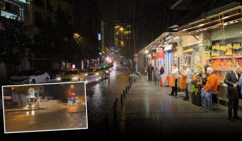 İstanbul’da Sağanak Hayatı Felç Etti! Yollar Göle Döndü, Evleri Su Bastı