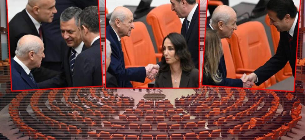 Meclis’te Buzlar Eriyor! Siyasilerden Karşılıklı Jestler: Özgür Özel ve DEM Partililer Bahçeli’yle Tokalaştı