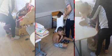 Otizmli Öğrencileri Sıralara Bağlayıp Ders İşlediler! Özel Okulda Skandal Görüntü