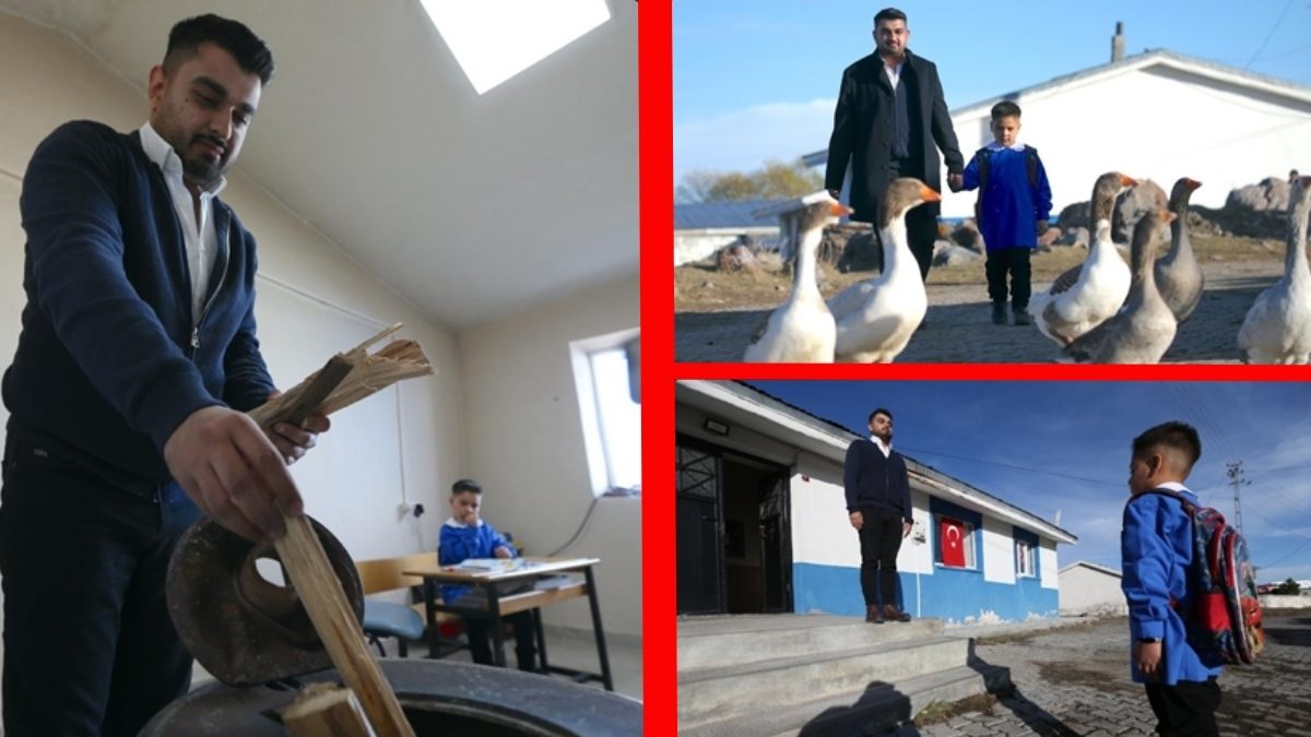 Kars’a atandı, tek bir öğrencinin öğretmeni oldu! Hem öğretmenlik hem arkadaşlık yapıyor