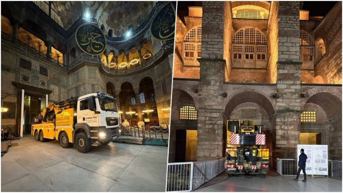 DMM, Ayasofya’daki vinç görüntüleri hakkındaki iddiaları yalanladı