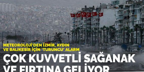 Meteoroloji’den İzmir, Aydın ve Balıkesir için ‘turuncu’ alarm: Çok kuvvetli sağanak ve fırtına geliyor!