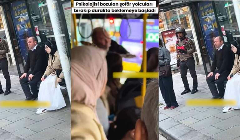 İETT şoförünün psikolojisi kaldırmadı, “Yapmayacağım” diye isyan etti! Trafikte şaşırtan görüntü: Sağa çekip durakta oturdu