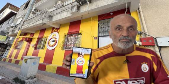 Bir aşk hikayesi! Evi sarı-kırmızıya boyadı, mahallenin “Galatasaray evi” oldu