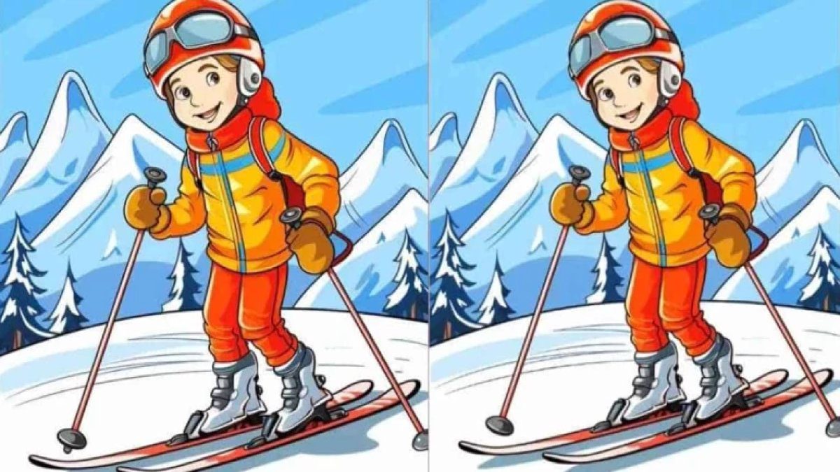 Hız testi: Kayaktaki gencin görselindeki 3 farkı 14 saniyede bulanlar yüksek IQ’lu çıkıyor