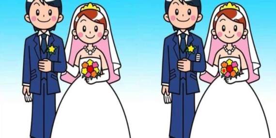 Zeka testi: Gelin damat fotoğrafındaki 3 gizli farkı 12 saniyede bulanlar dahiler kulübünde!