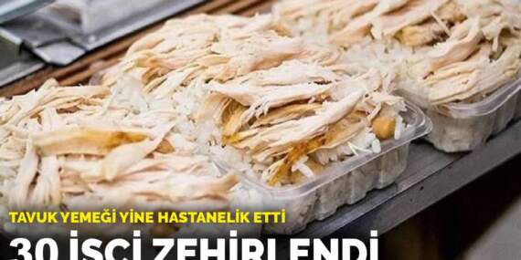 Tavuk yemeği yine hastanelik etti: 30 işçi zehirlendi