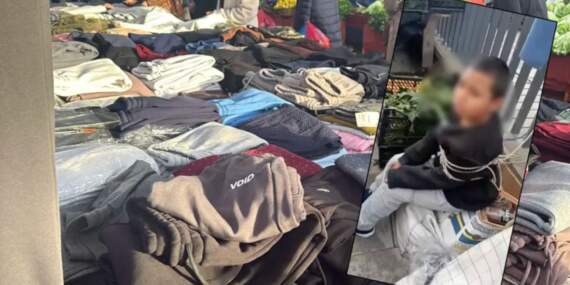 Eşofman çalan çocuğu iple bağladılar: Esnaf gözaltına alındı