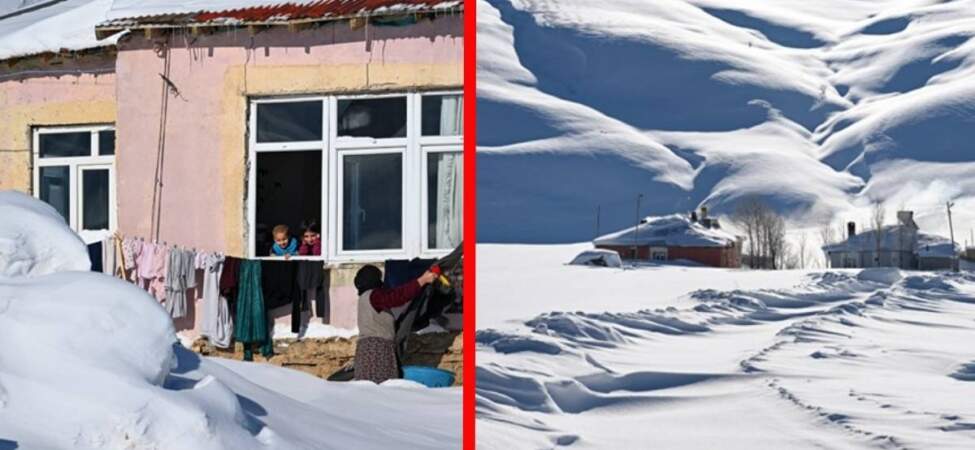 2003’ten beri böylesi görülmedi! Kar kalınlığı 2 metreyi buldu: Evden çıkmak için tünel açıyorlar