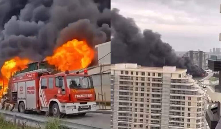 Son dakika! Esenyurt’ta market deposunda yangın! Çok sayıda itfaiye ekibi sevk edildi