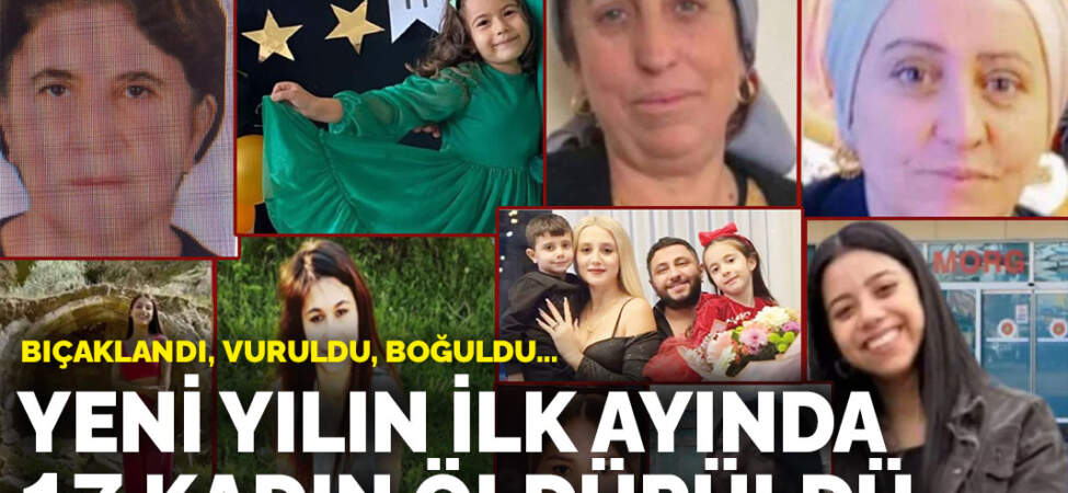 Yeni yılın ilk ayında 17 kadın öldürüldü: Bıçaklandı, vuruldu, boğuldu…