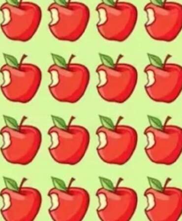 Gözlerine güvenenler buraya: Sayfa dolusu elma arasındaki o “farklı” detayı 6 saniyede görebilecek misiniz?