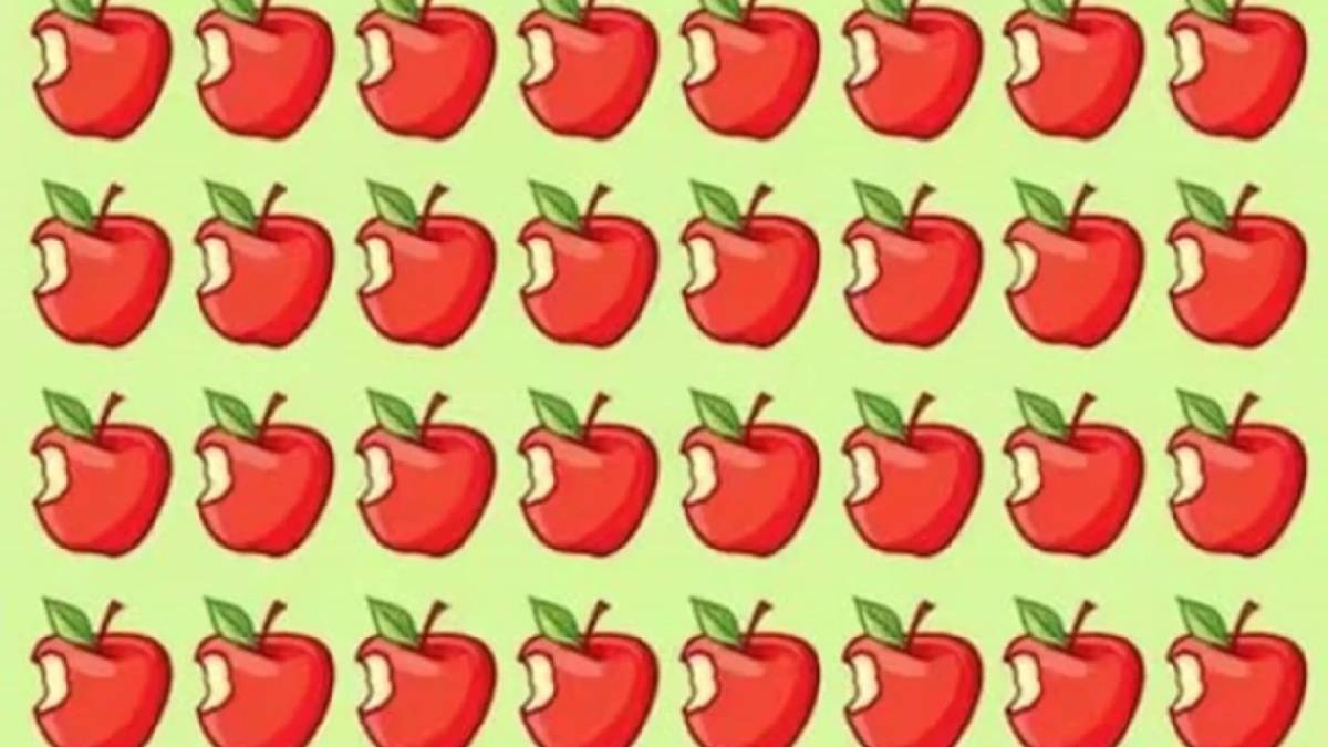 Gözlerine güvenenler buraya: Sayfa dolusu elma arasındaki o “farklı” detayı 6 saniyede görebilecek misiniz?