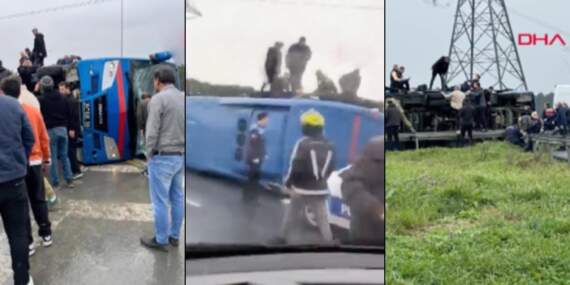 Kağıthane’de cezaevi nakil aracı devrildi: 4 jandarma yaralandı