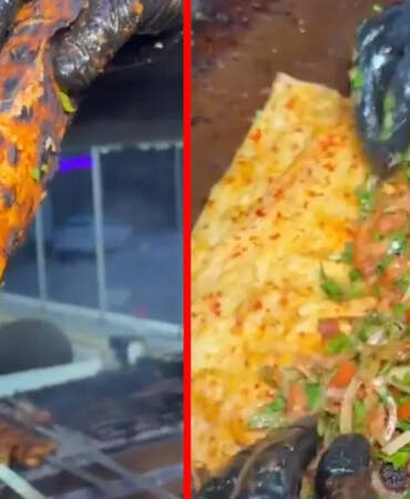Et döner istediler, lavaş arasında soğan yediler! Görüntüler sosyal medyayı salladı: Et yok denecek kadar az