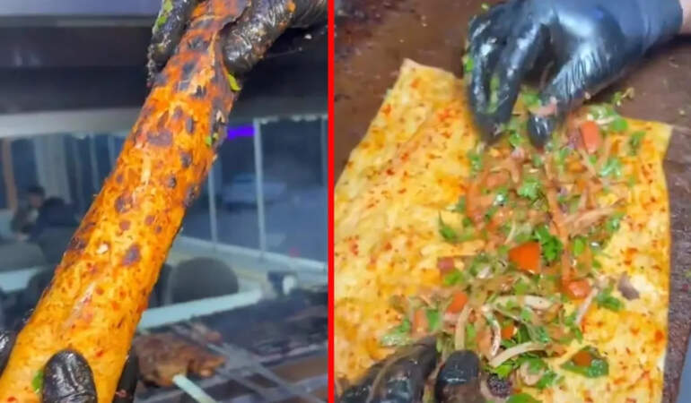 Et döner istediler, lavaş arasında soğan yediler! Görüntüler sosyal medyayı salladı: Et yok denecek kadar az
