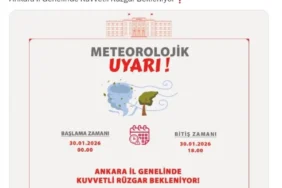 Ankara’da Fırtına Uyarısı