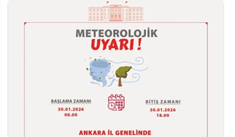 Ankara’da Fırtına Uyarısı