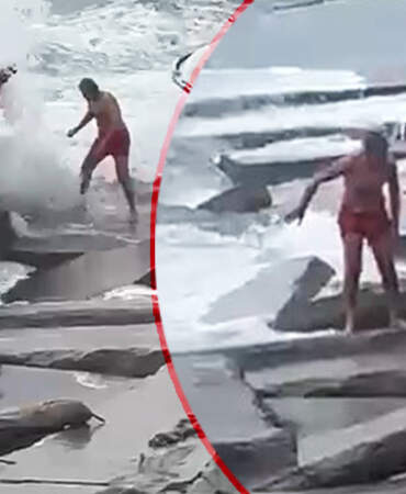 Kadıköy’de Korku Dolu Anlar! Dev Dalgalar Bacaklarını Kırdı
