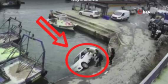 Sarıyer’de korku dolu anlar: Otomobil mendirekten denize uçtu