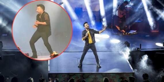 Tarkan’ın konserinde talihsiz kaza! Sahnede dans ederken bir anda fırladı: Megastar hemen toparladı: “Yoruldum dedi bana”