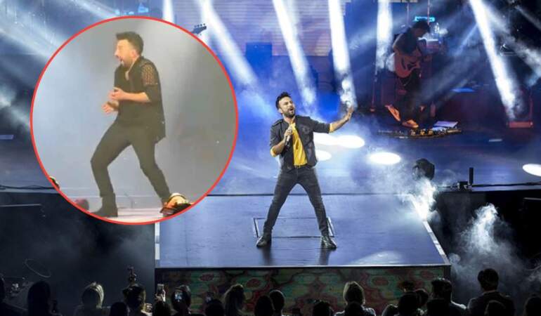Tarkan’ın konserinde talihsiz kaza! Sahnede dans ederken bir anda fırladı: Megastar hemen toparladı: “Yoruldum dedi bana”