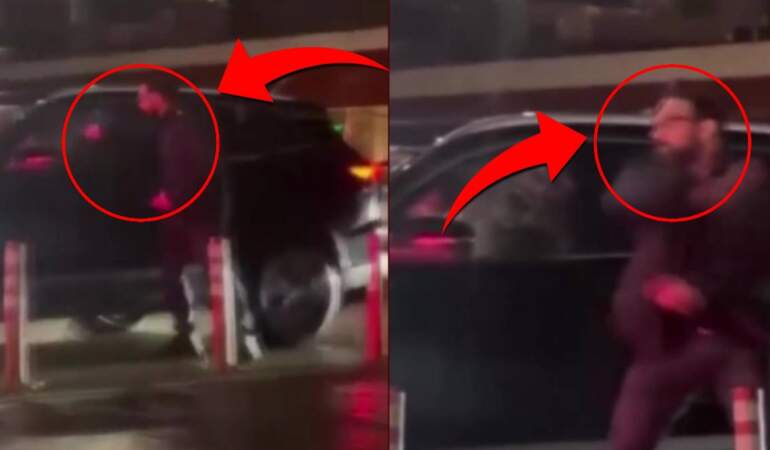 Başakşehir’de dehşet anları: Genç kadının içinde bulunduğu cipin camını dirsekleriyle parçaladı!