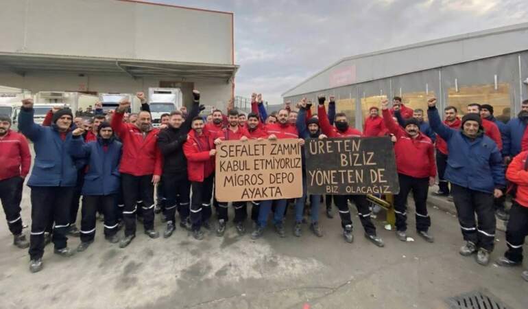 Migros depo işçilerinin direnişi Meclis gündeminde: DEM Parti’den Bakan Işıkhan’a soru önergesi