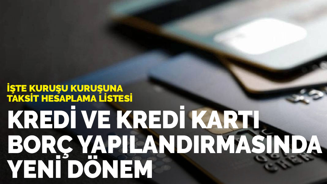 Kredi ve kredi kartı borç yapılandırmasında yeni dönem: İşte kuruşu kuruşuna taksit hesaplama listesi