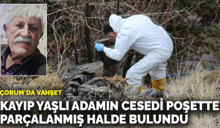 Çorum’da vahşet!  Kayıp yaşlı adamın cesedi poşette parçalanmış halde bulundu
