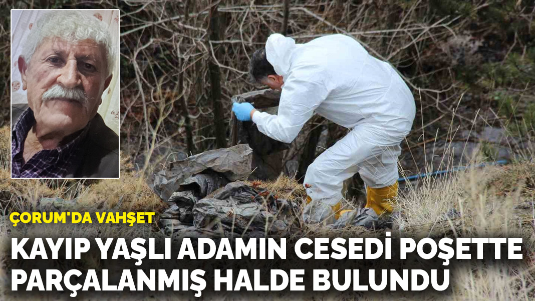Çorum’da vahşet!  Kayıp yaşlı adamın cesedi poşette parçalanmış halde bulundu