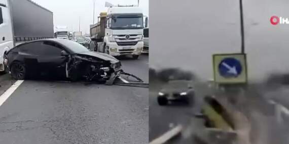 TEM Otoyolu’nda Tesla dehşet saçtı! Otopilot ters şeride daldı, hava yastıkları açılmadı