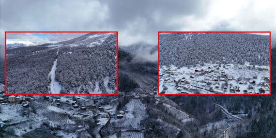 Kar yağışı arttı, yayla beyaza büründü! Eşsiz manzara havadan görüntülendi: Kartpostal misali