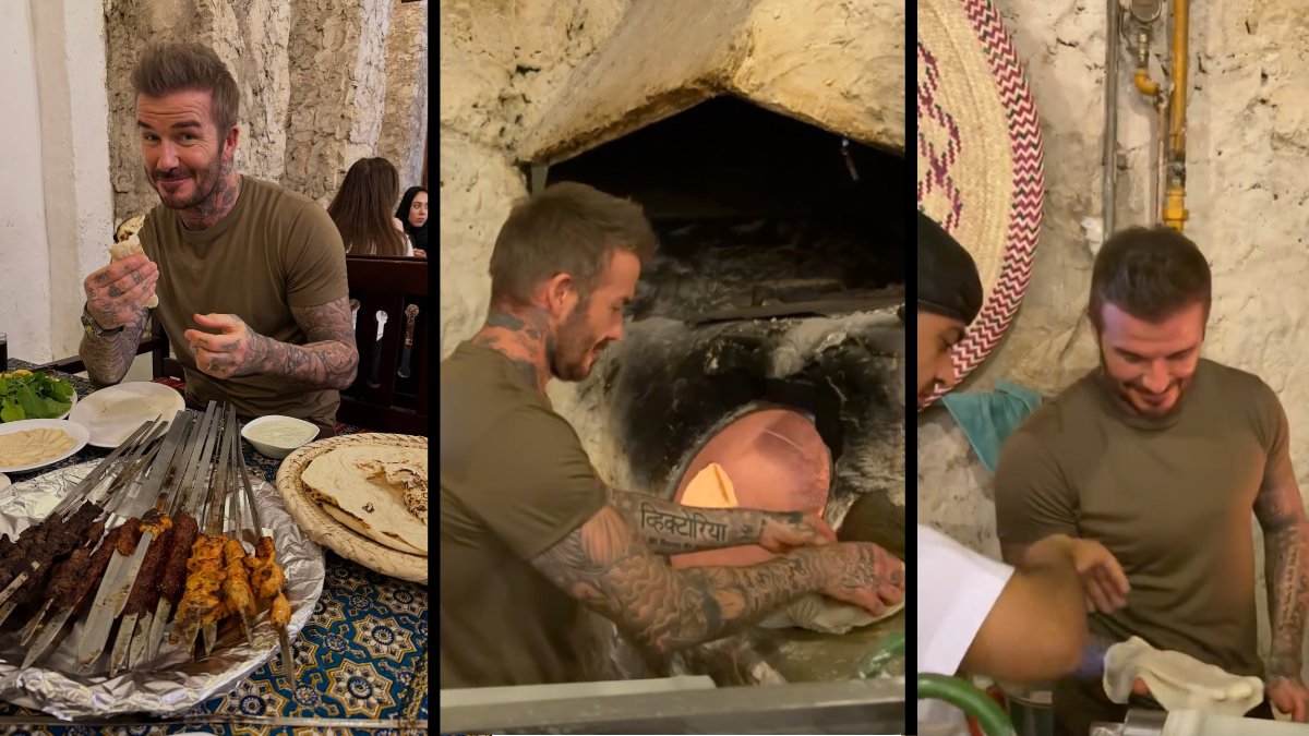 David Beckham’dan kebap şov! Katar’da lavaş açıp kebap yedi