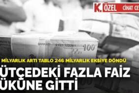 207 milyarlık artı tablo 246 milyarlık eksiye döndü: Bütçedeki fazla faiz yüküne gitti