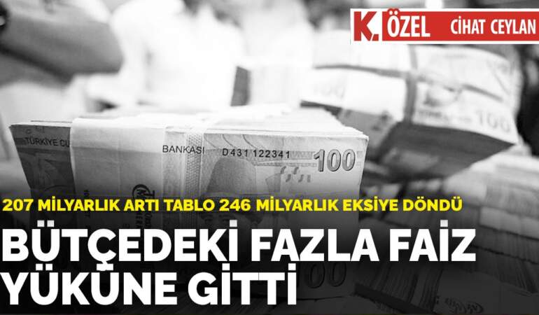 207 milyarlık artı tablo 246 milyarlık eksiye döndü: Bütçedeki fazla faiz yüküne gitti