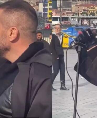 Sokakta gören şaşırdı: Ünlü şarkıcı mikrofonuyla Eminönü’nde!
