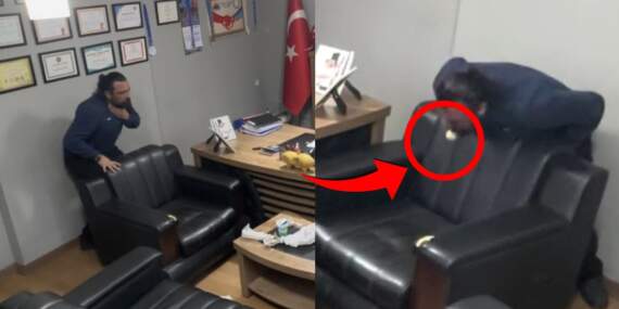 Mucize kurtuluş kamerada: Boğazına yemek kaçan sağlıkçı kendi hayatını kurtardı