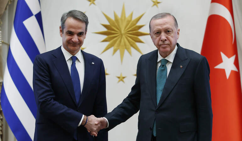 Erdoğan ile Miçotakis Ankara’da bir araya geldi