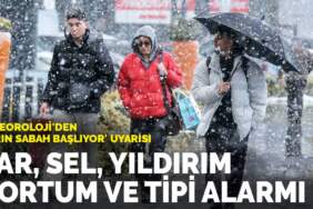 Meteoroloji’den ‘yarın sabah başlıyor’ uyarısı: Kar, sel, yıldırım, hortum ve tipi alarmı