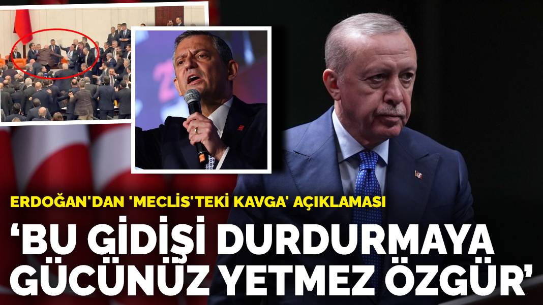 Erdoğan’dan ‘Meclis’teki kavga’ açıklaması: Bu gidişi durdurmaya gücünüz yetmez Özgür