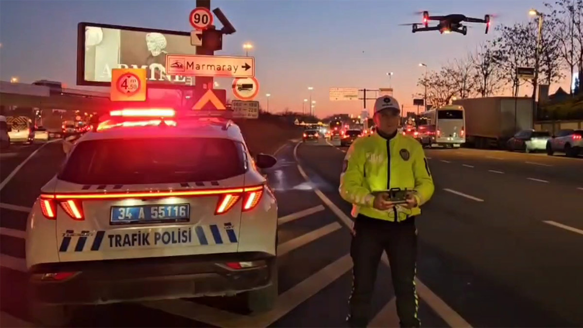 Zeytinburnu’nda dronlu trafik denetimi: 37 sürücüye 46 bin lira ceza