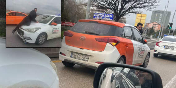 Sürücü kursu eğitmeni trafikte dehşet yarattı: Tartıştığı kişiyi kaput üzerinde 20 kilometre sürükledi