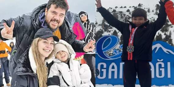 Düştü kalktı ama ikinci oldu! Berfu Yenenler’in 6.5 yaşındaki oğlu lisanslı kayakçı oldu