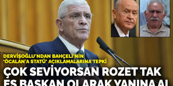 Dervişoğlu’ndan Bahçeli’nin Öcalan’a statü açıklamalarına tepki: Çok seviyorsan rozet tak, eş başkan olarak yanına al