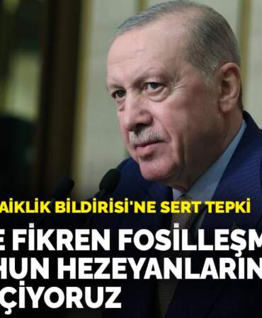 Erdoğan’dan ‘laiklik bildirisi’ne sert tepki: Zihnen ve fikren fosilleşmiş bu güruhun hezeyanlarına sadece gülüp geçiyoruz