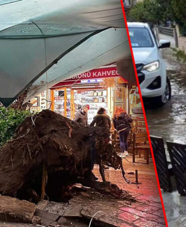 İzmir’i Sağanak Vurdu! Cadde ve Sokaklar Göle Döndü