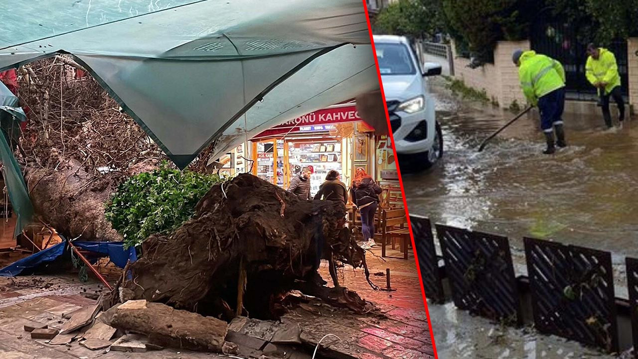 İzmir’i Sağanak Vurdu! Cadde ve Sokaklar Göle Döndü