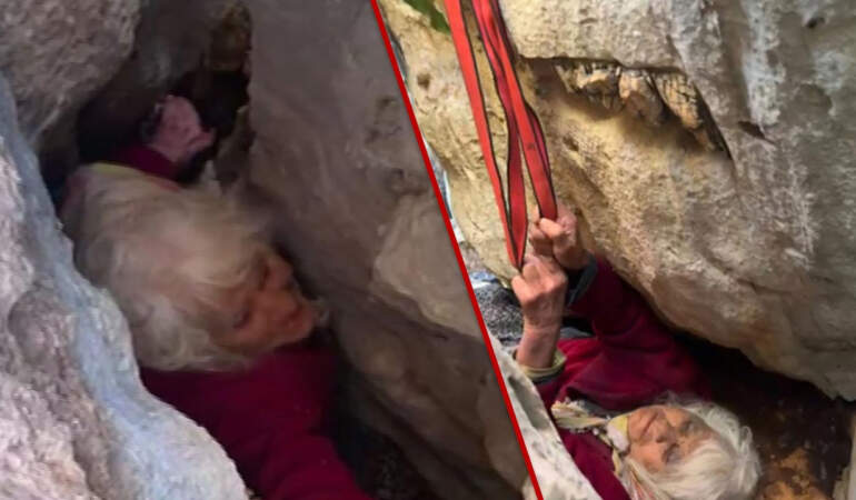 Ölümle Burun Buruna 24 Saat: 80 Yaşındaki Kadın 5 Metrelik Yarıkta Bulundu