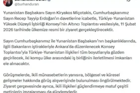 Yunanistan Başbakanı Miçotakis 11 Şubat’ta Türkiye’yi Ziyaret Edecek